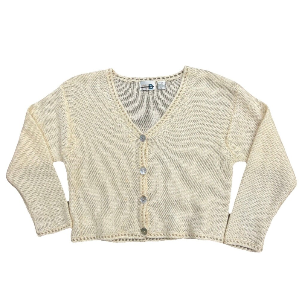 Vintage Paul Harris Design Button Up Knit Cardigan Sweater Women's Size M Mohair - Picture 3 of 11